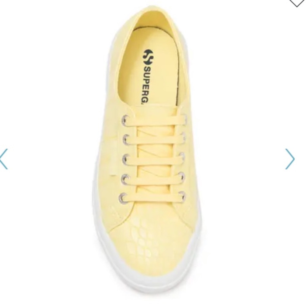 Superga croc emboss sneaker yellow 6.5 7 7.5 8 NWT - Picture 2 of 16